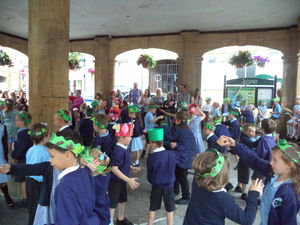 Year 2 performing Shakespeare in the Market Square