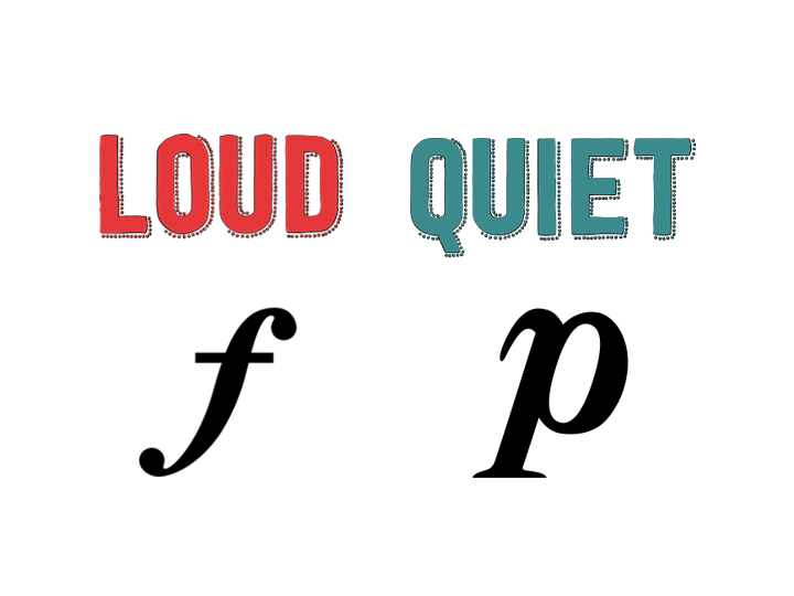 'Loud' and 'quiet' signs